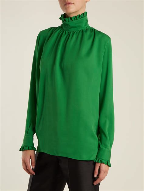 gucci silk blouses|gucci ruffle blouse.